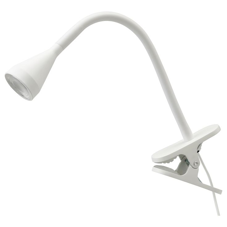 a white desk lamp on a white background with clippings to the left side