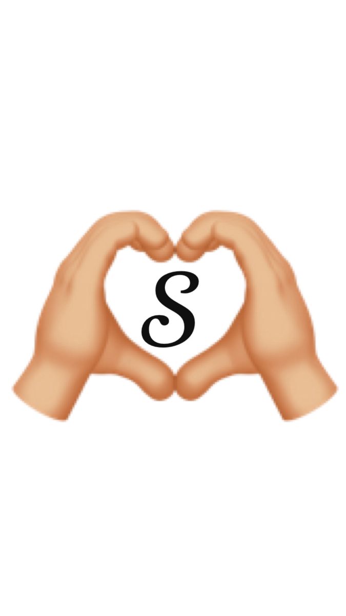 two hands making a heart shape with the letter s in it's middle and bottom