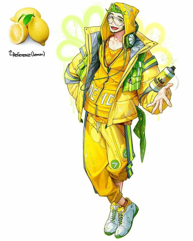 a drawing of a person dressed in yellow