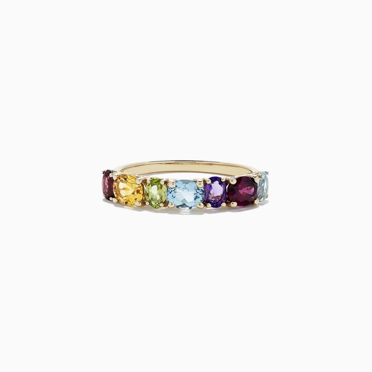 Effy Mosaic 14K Yellow Gold Multi Gemstone Ring, 1.90 TCW Multi Gemstone Ring, Effy Jewelry, Yellow Stone, Eternity Bands, Gold Yellow, Gemstone Ring, Blue Topaz, Citrine, Sapphire Ring