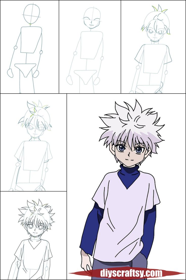 how to draw an anime character with different poses and hair styles for each character in the video game