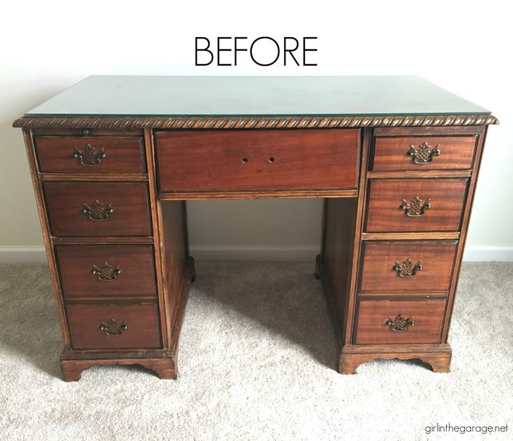 an old desk has been refinished with chalk paint