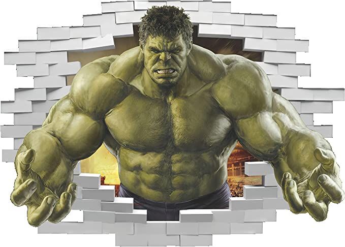 the incredible hulk wall decal is shown