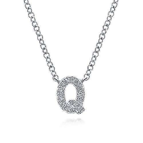 Gabriel & Co. - Gabriel & Co. - NK4577Q-W45JJ - Birmingham Jewelry White Gold Necklace, Diamonds Jewelry, Initial Pendant Necklace, White Gold Necklaces, Best Jewelry Stores, Gold Initial, Best Jewelry, Initial Pendant, Buy Gold