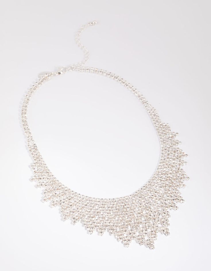 Dazzle with diamantes! This lovely necklace will add some serious sparkle to your look. It boasts a diamante-embellished design on a silver-toned setting. Wear it to add an elegant flair to any outfit or affair. Length: 37cm + 8.5cm extension chain Pendant: 55mm (L) x 200mm (W) Weight: 33g Weight: 43.1g | Lovisa Silver Cup Chain Statement Necklace Piercings Nose, Nose Piercings, Fashion Jewellery Online, Bold Earrings, Lovely Necklace, Earrings Rings, Rings Necklaces, Chain Pendant, Nose Piercing