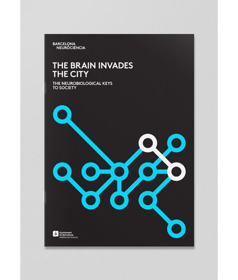 the book cover for the brain invades in the city, with blue and white lines