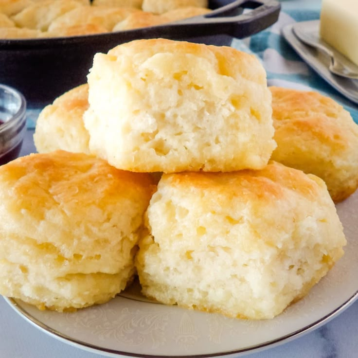 biscuits stacked on top of each other on a plate