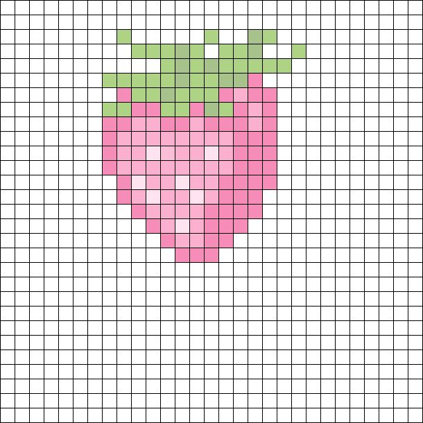 a cross stitch pattern with a strawberry on it