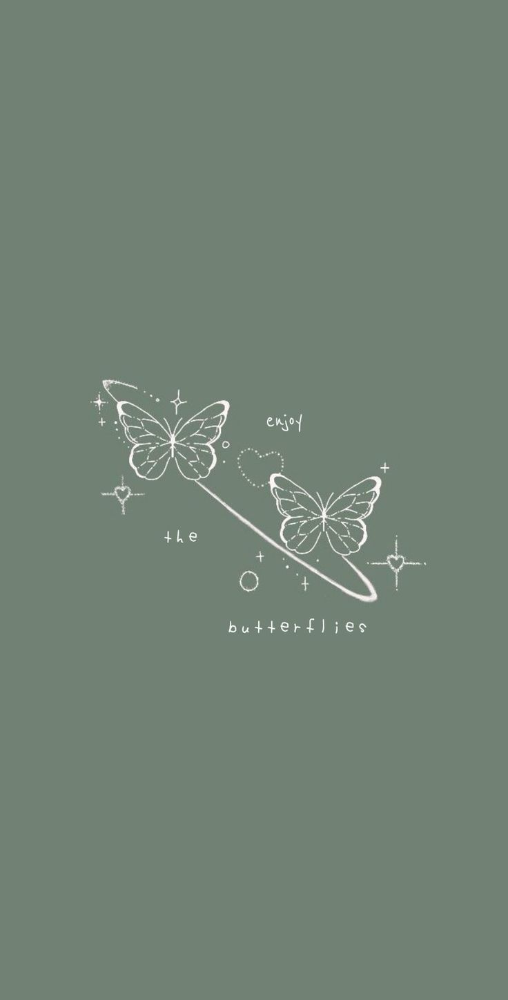 two butterflies flying in the sky with stars on it's back and one has its wings