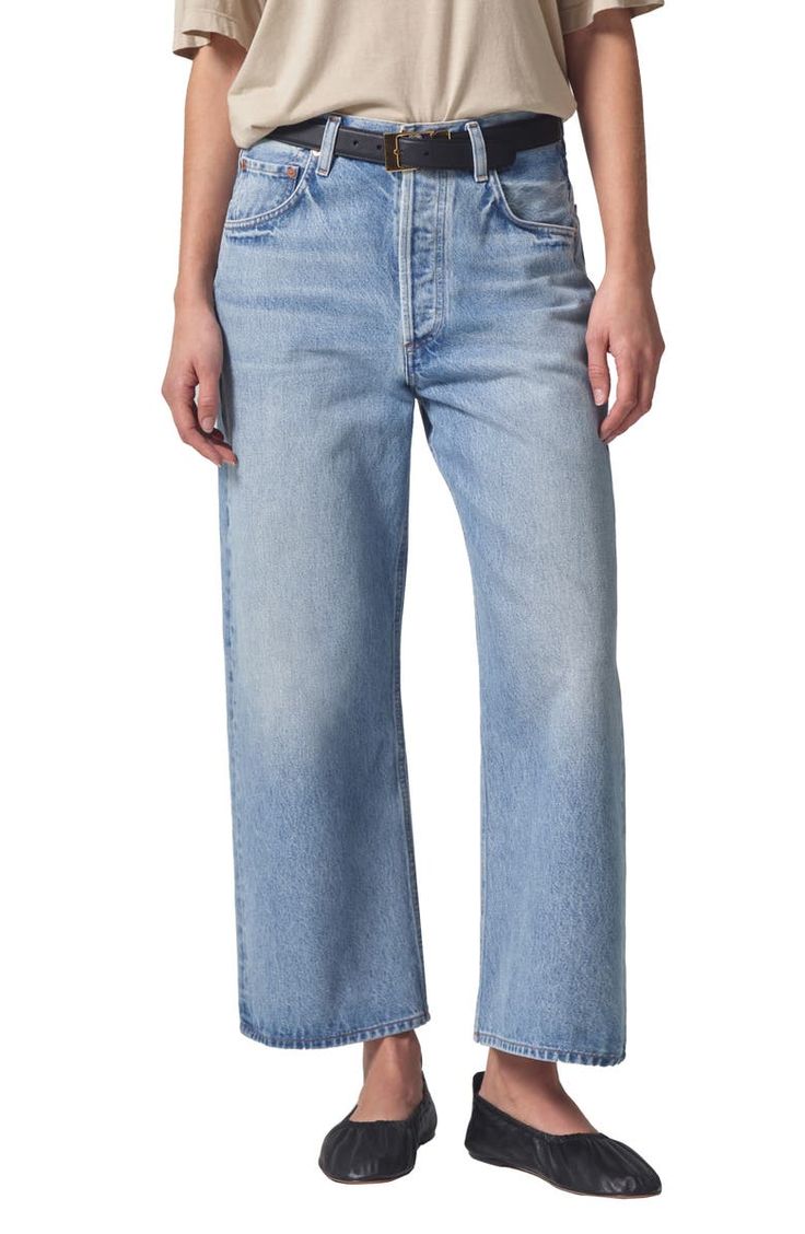 Citizens of Humanity Gaucho High Waist Crop Wide Leg Jeans | Nordstrom Crop Wide Leg Jeans, Cropped Wide Leg Jeans, Citizens Of Humanity, Wide Leg Jeans, Minimalist Fashion, Capsule Wardrobe, Leg Jeans, Vintage Style, High Waist