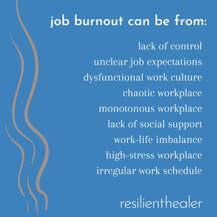 the words job burnout can be from lack of control unelear job expectations