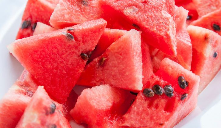 slices of watermelon on a white plate