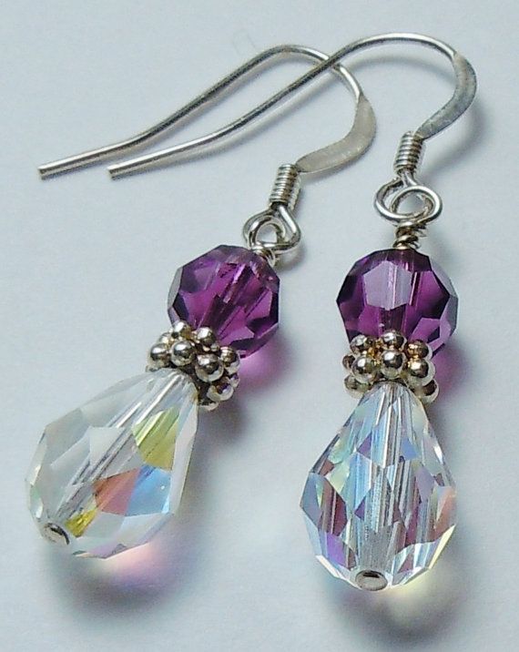 Anting Manik, Jewerly Making, Earring Ideas, Swarovski Crystal Beads, Earrings Inspiration, Homemade Jewelry, Swarovski Crystal Earrings, Swarovski Earrings, Diy Schmuck