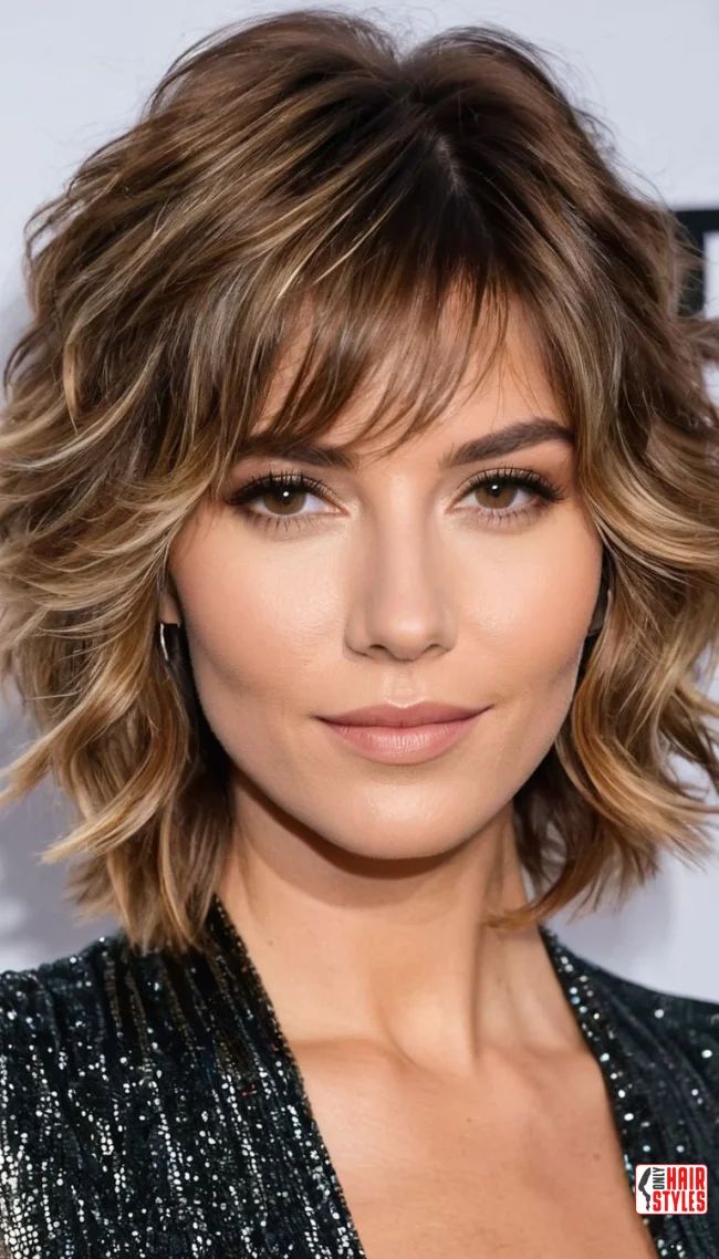 Med Choppy Haircuts, Shorter Hairstyles With Bangs, Celebrity Shag Haircut, Short Bobcut Hairstyles, Sassy Medium Hairstyles For Women, Brunette Shag With Highlights, Butterfly Shag Haircut Medium, Layered Hair 2024, Shags For Thick Hair