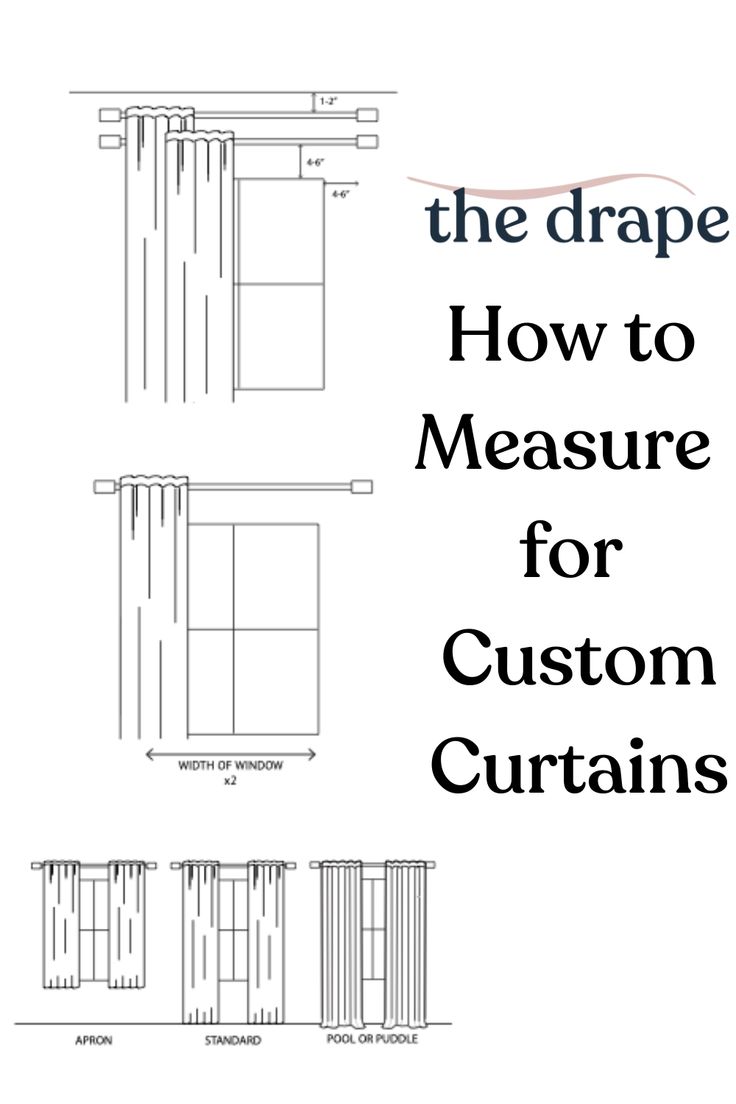 the diagram shows how to measure for custom curtains and draperies, with instructions on how to use them