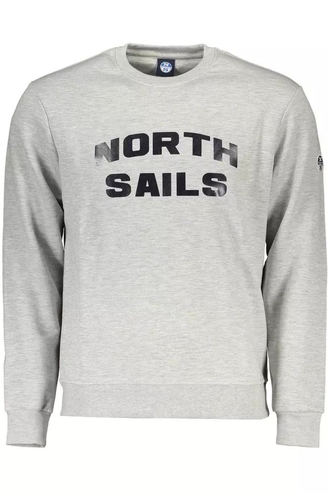 North Sails Gray Cotton Men Men's Sweater Warehouse Studio, American Brand, Grey Cotton, Grey Sweatshirt, Print Logo, Cotton Sweater, Casual Wardrobe, Minneapolis, Neck Designs