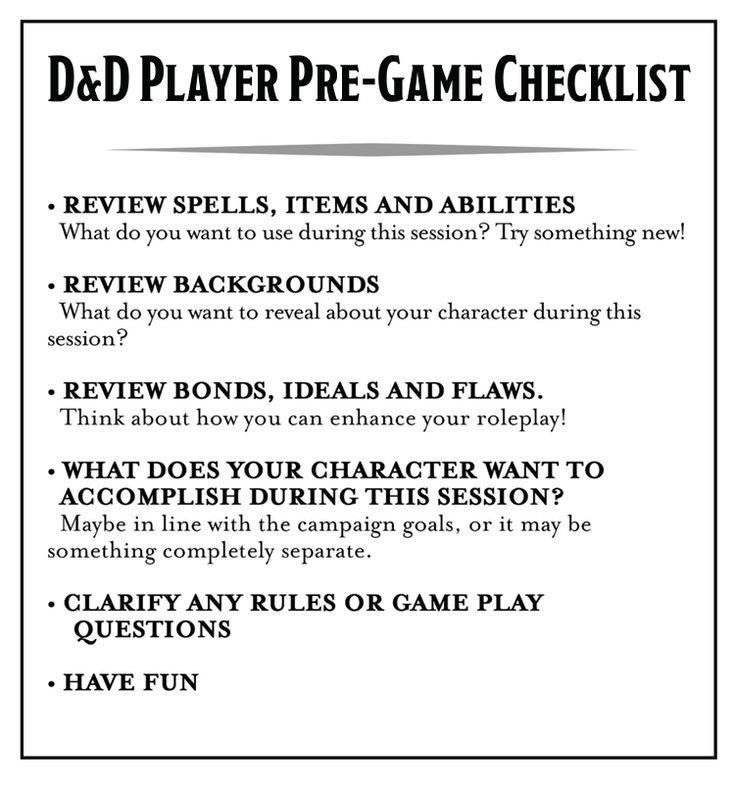 a poster with the words do player pre - game checklist written in black and white