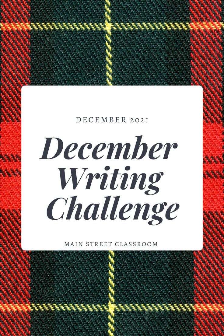 the cover of december writing challenge, featuring plaid fabric and text that reads december writing challenge