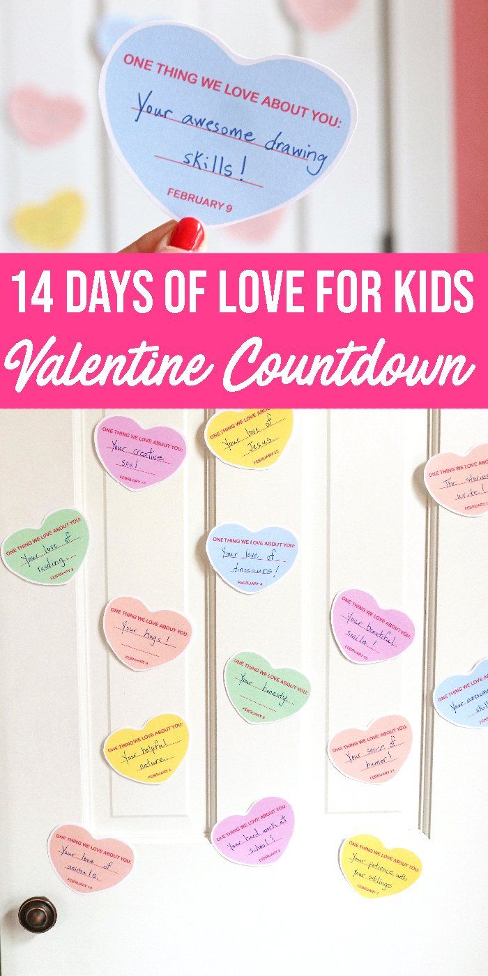 valentine's day crafts for kids with hearts hanging from the door and handwritten messages on them