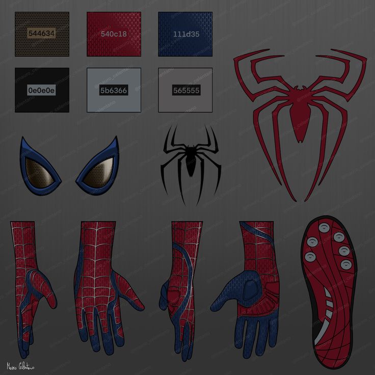 the spider - man gloves are designed to look like they have been drawn