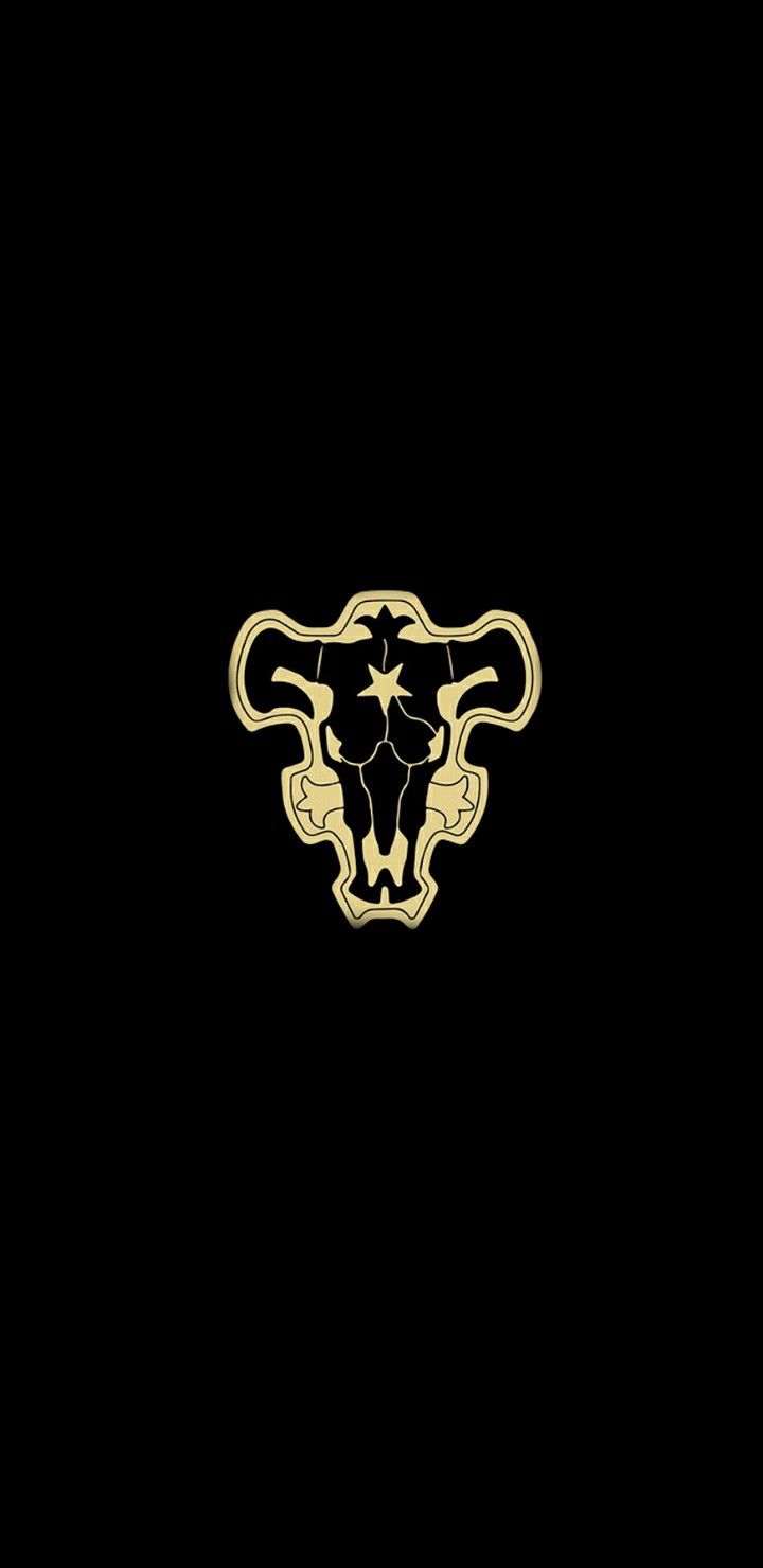 the bull head is gold on black