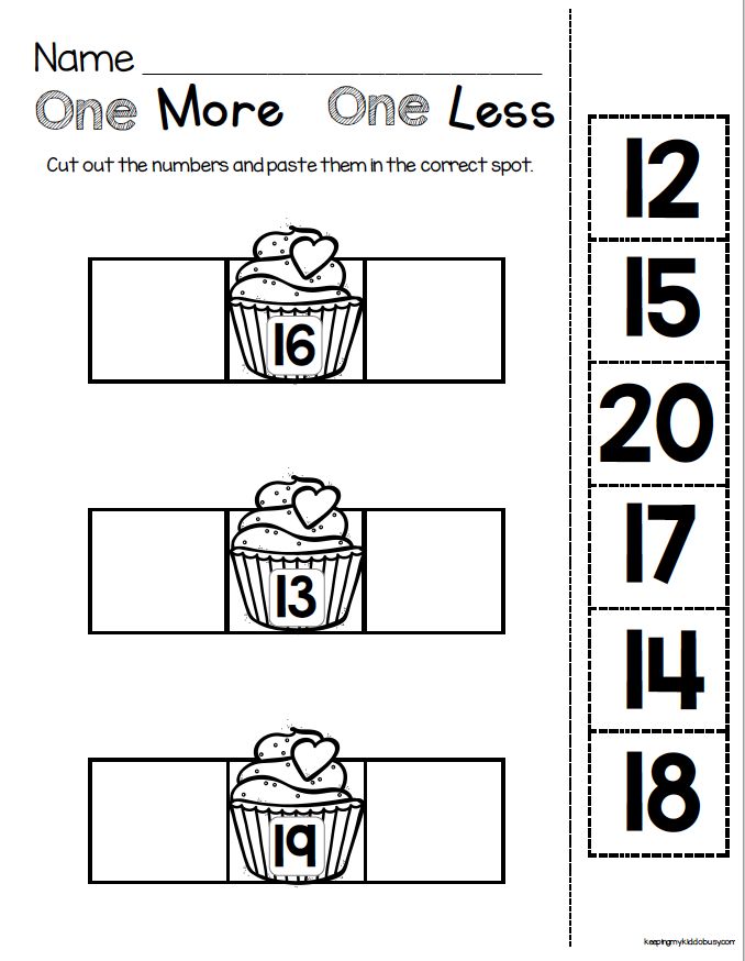 a printable worksheet for numbers 1 - 10 with cupcakes and apples