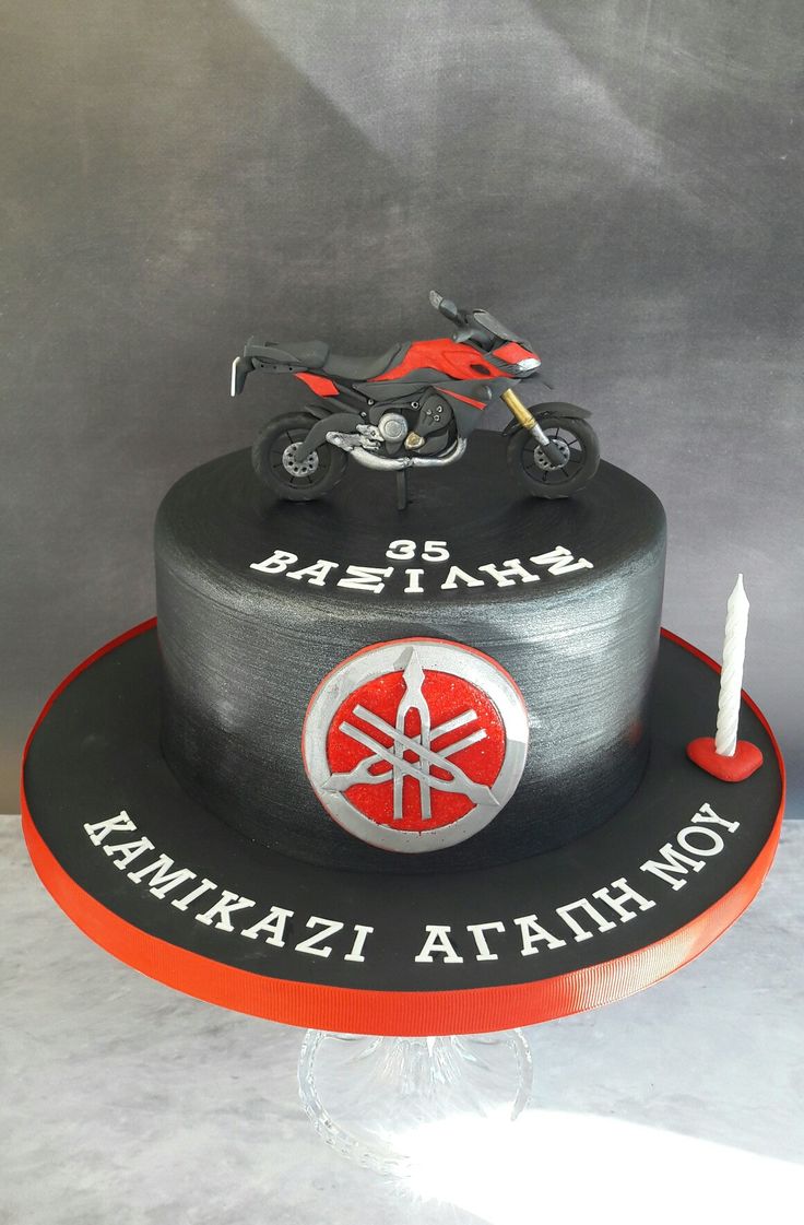 a cake with a motorcycle on top