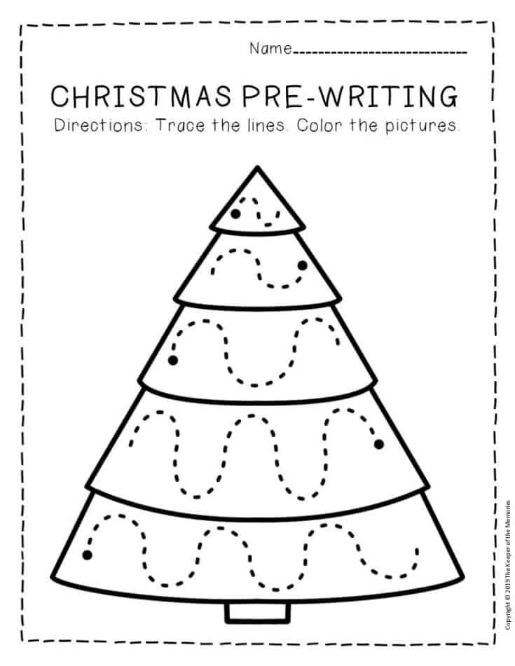 a christmas tree writing activity for kids to practice their handwriting and color - in letters