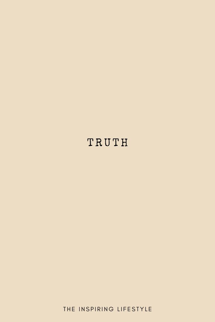 the words truth are written in black on a beige background