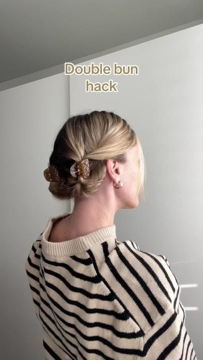 TikTok · Everydayscrunchie Hair Double Buns, Buns Short Hair, Bun With Short Hair, Double Buns, Short Hair Bun, Bun Tutorial, Bun Hairstyle, Favorite Hairstyles, Bun Hairstyles