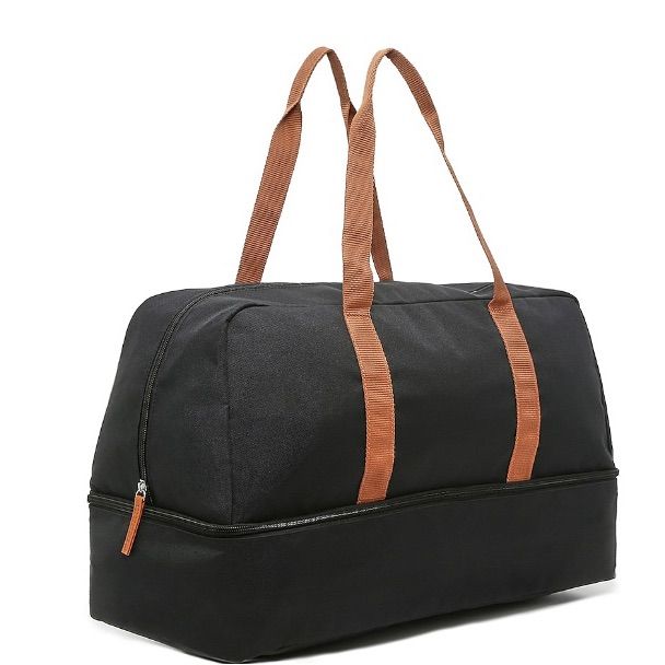 Weekender Bag With Separate Compartment For Shoes. Dsw, New With Tags. Nylon & Synthetic Top Zip Closure Top Handles With 8½" Drop Exterior Pockets: 1 Bottom Zip Interior Pockets: 1 Zip, 1 Slip Synthetic Lining 20½'' L X 8¼" W X 10" H Imported Black Rectangular Duffle Bag For Weekend, Versatile Black Canvas Bag With Zipper Closure, Black Large Capacity Duffle Bag For Weekend, Weekend Black Large Capacity Duffle Bag, Large Capacity Black Duffle Bag For Weekend, Weekend Large Capacity Black Duffle Bag, Weekend Nylon Bag With Zipper Closure, Functional Black Canvas Bag With Leather Handles, Sporty Black Canvas Bag