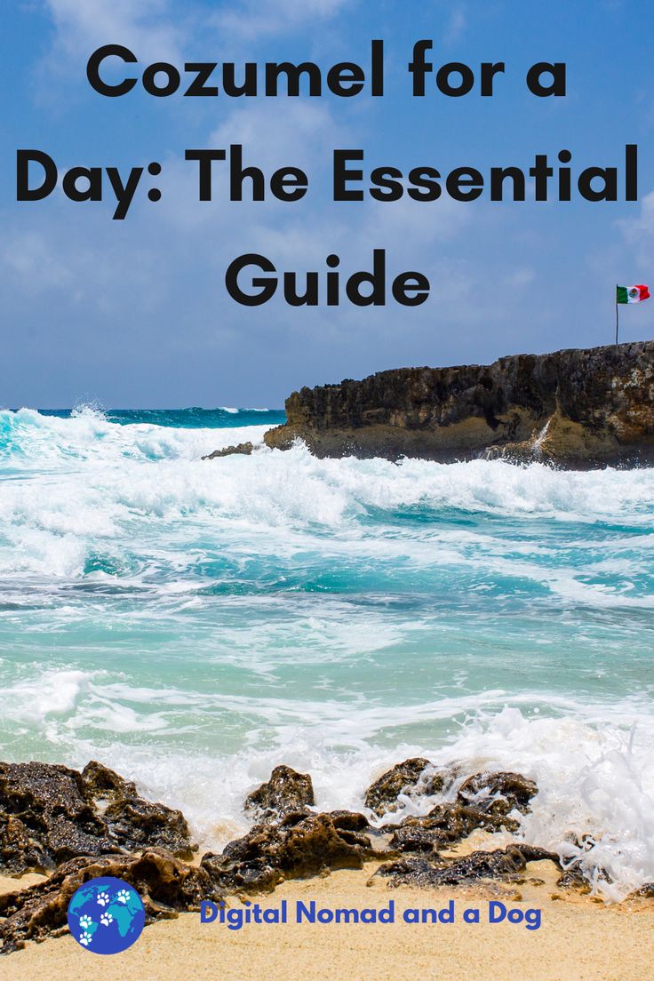 a book cover with the title, cozumel for a day the essential guide