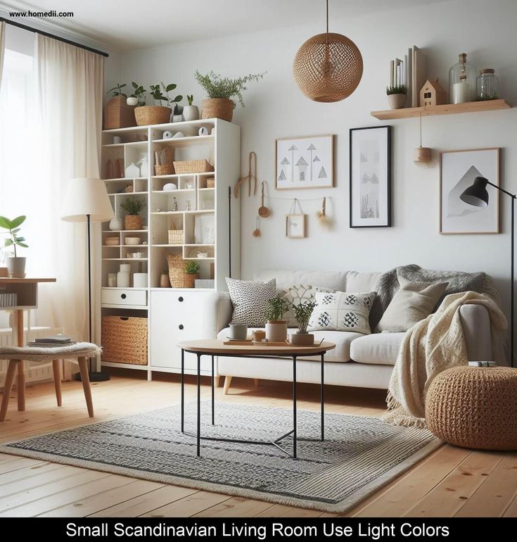 small scandinavian living room use light colors