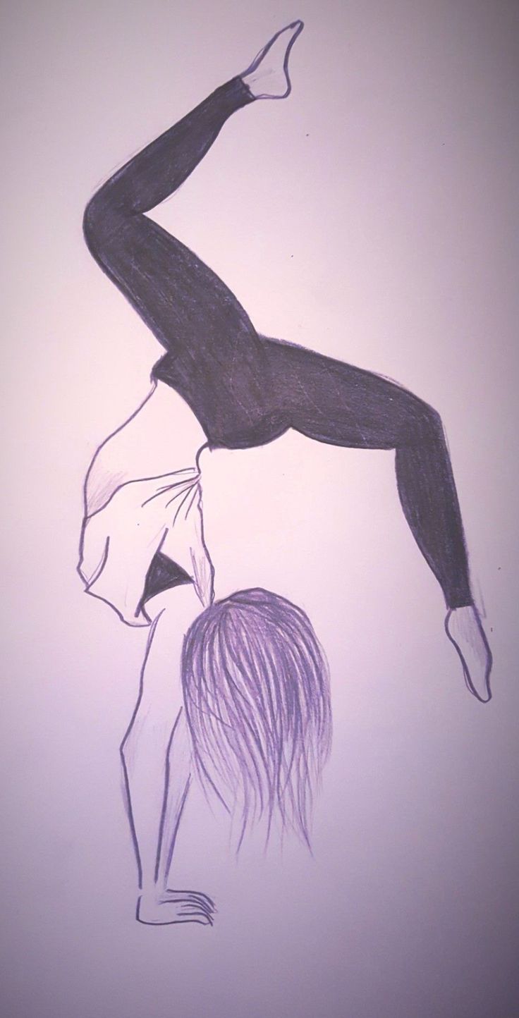 a drawing of a person doing a handstand