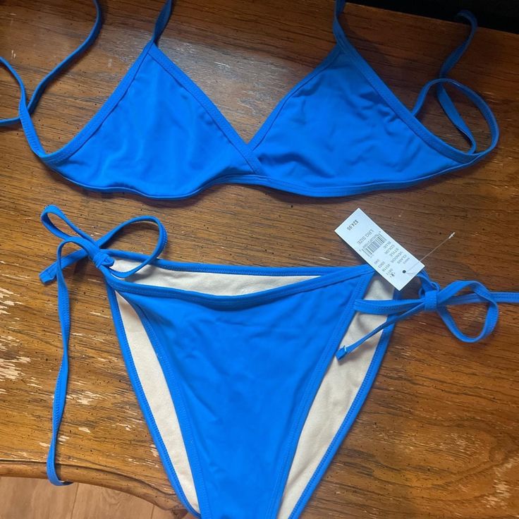 Brand New Pacsun L.A Hearts Neon Blue Bikini Bought It For A Vacation Around A Month Ago But It Was Too Big On Me So I Never Wore It. Blue Swimwear For Poolside, Blue Swimwear For Pool In Spring, Blue Swimwear For Spring Poolside, Blue Swimwear For Vacation, Blue Summer Swimwear For Vacation, Blue Swimwear For Beach Party In Summer, Blue Swimwear For Beach Party Season, Blue Beachy Swimwear For Vacation, Light Blue Triangle Top Swimwear For Sunbathing