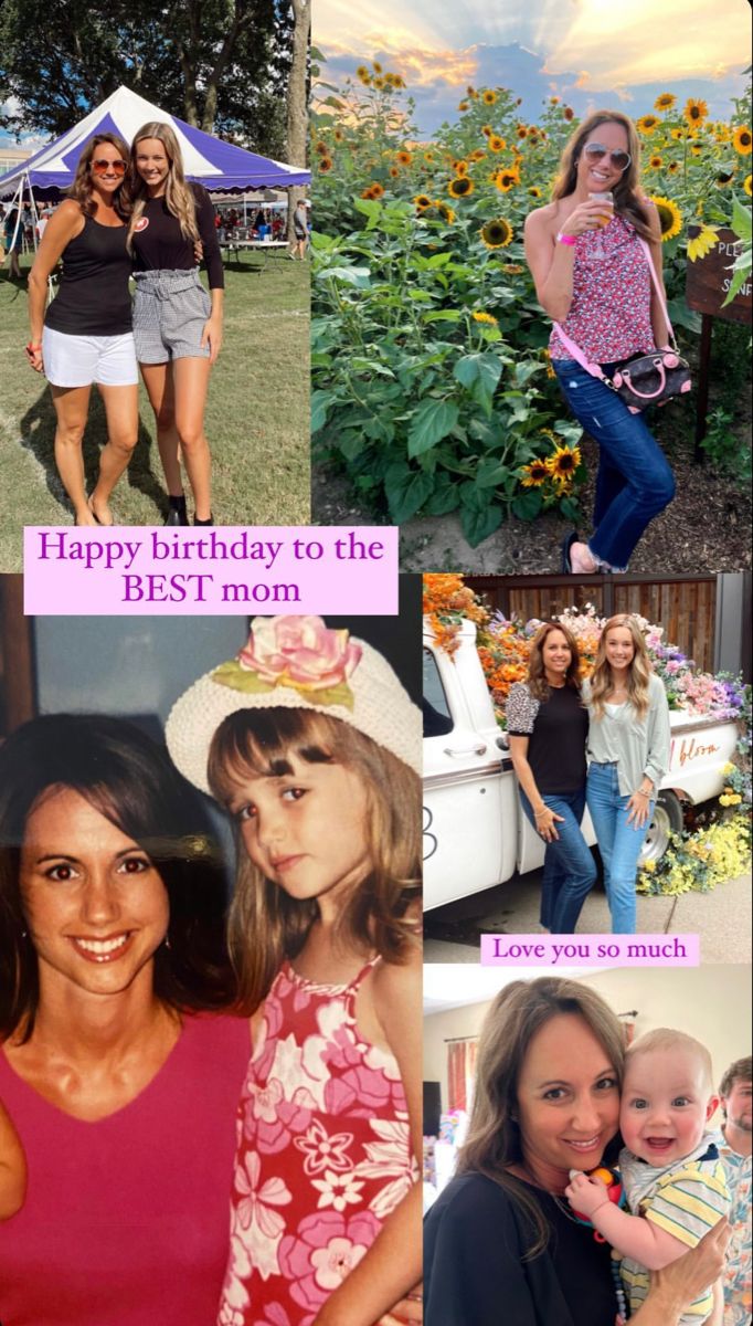 a collage of photos with the words happy birthday to the best mom