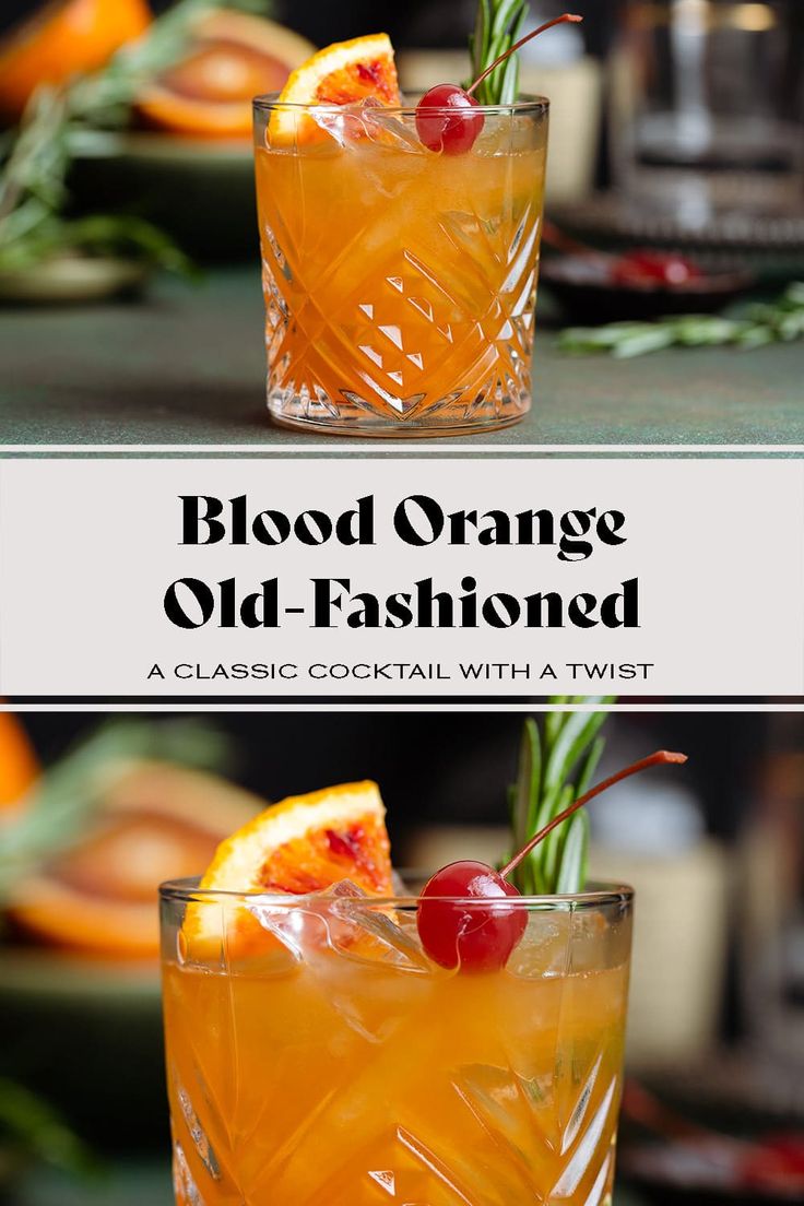 blood orange old - fashioned cocktail with a twist