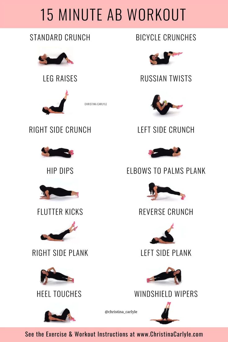 a woman doing the 15 minute ab workout