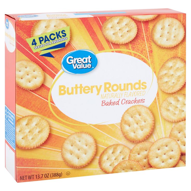 a box of great value buttery rounds crackers