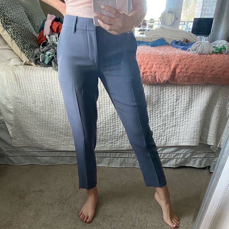 Vince Pants Size 4. Never Worn, Still Have Tags On. Blueish Grey Color. Super Flattering And Just A Gorgeous Pair Of Pants, Just Don’t Have A Need For Them. Blue Straight Leg Office Pants, Office Straight Leg Blue Pants, Chic Blue Dress Pants For Work, Blue Straight Leg Pantsuit For Office, Blue Trousers For Office, Tailored Blue Pants For Work, Blue Straight Pants For Office Wear, Blue High-waisted Office Dress Pants, Blue High-waisted Dress Pants For Office