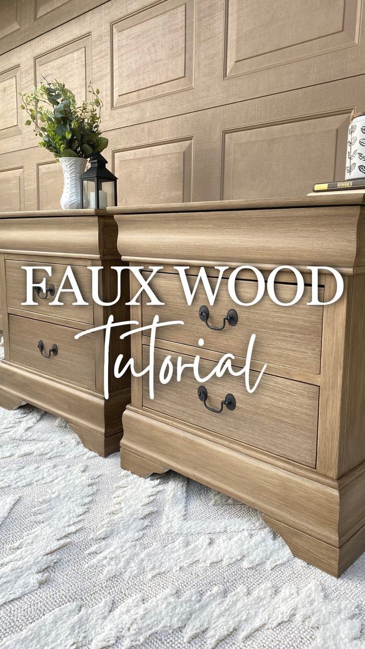 a dresser with the words faux wood floral on it