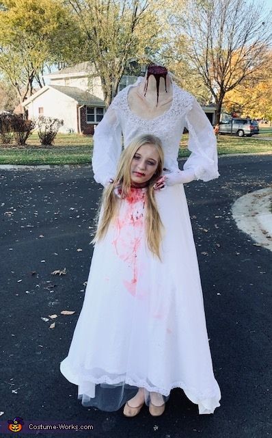 Headless Bride Costume | How-To Instructions Headless Costume, Illusion Costumes, Clever Costumes, Classy Halloween Costumes, Kids Costumes Girls, Bride Costume, Homemade Costume, Baby First Halloween, Diy Costumes Kids