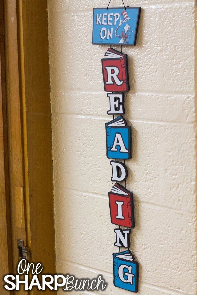 a sign that says keep on reading hanging from the wall