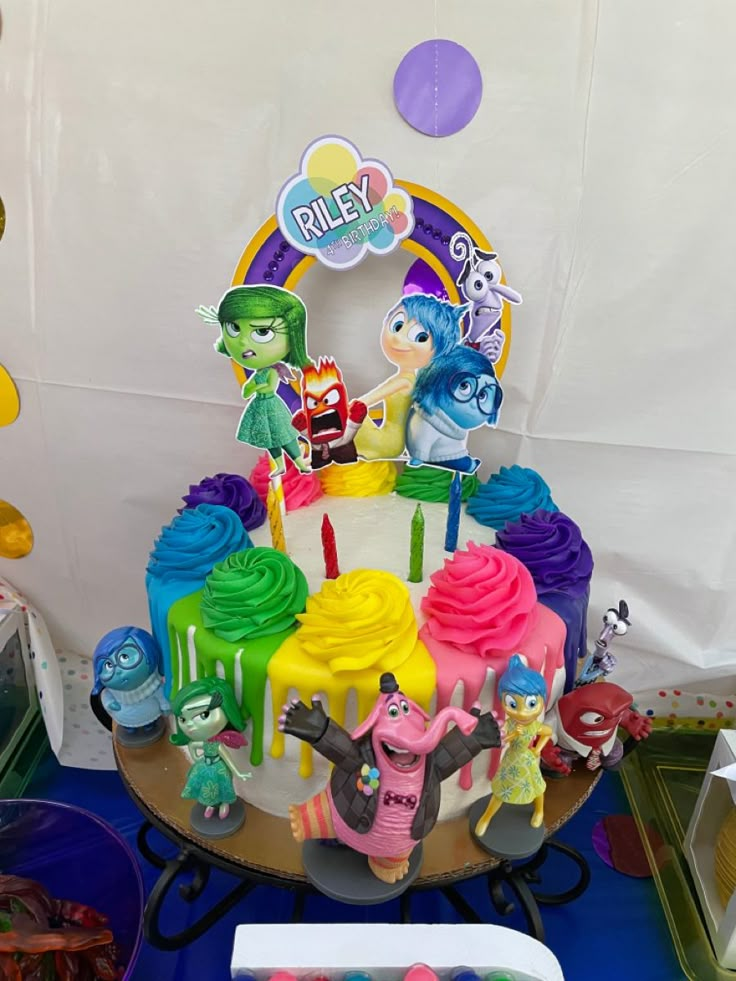 Inside Out Cake Topper, Inside Out 2 Cake Ideas, Inside Out 2 Birthday Cake, Inside Out 2 Birthday Party Ideas, Inside Out 2 Cake, Inside Out 2 Birthday Party, Inside Out Birthday Cake, Inside Out Birthday Party Ideas, Inside Out Cake Ideas