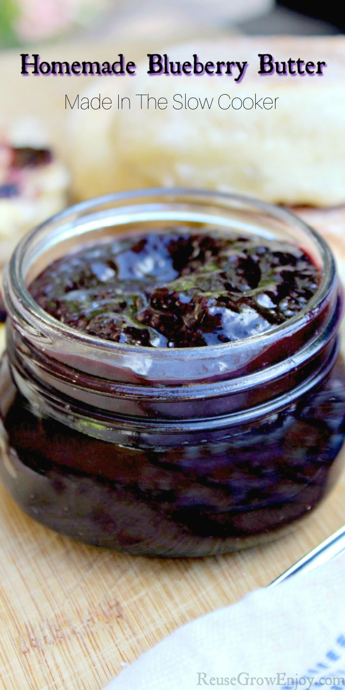 homemade blueberry butter made in the slow cooker