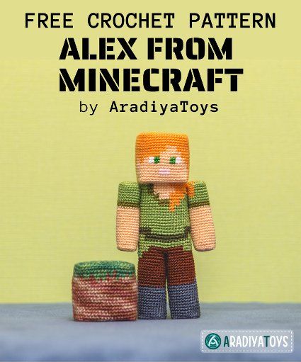 a crochet pattern for an alex from minecraft doll