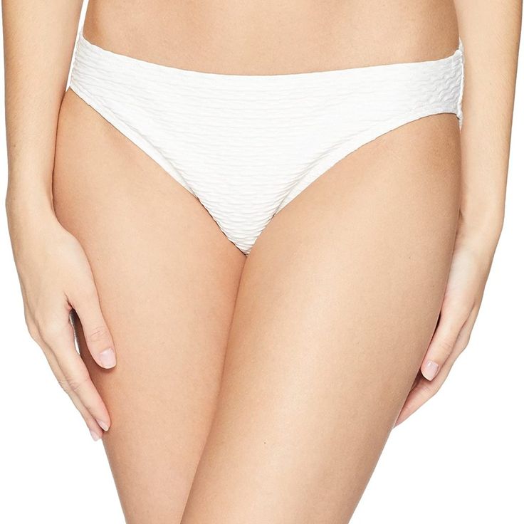 Michael Michael Kors Women's Sea Side Texture Classic Bikini Bottoms Spring Textured Swimwear For Pool, Textured Stretch Swimwear For Spring, Textured Swimwear For Spring Poolside, Textured Swimwear For Poolside Spring, Textured Fitted Bottoms For Beach, Textured Fitted Bottoms For The Beach, Fitted Textured Bottoms For Beach, Textured Fitted Swimwear, Fitted Textured Swimwear