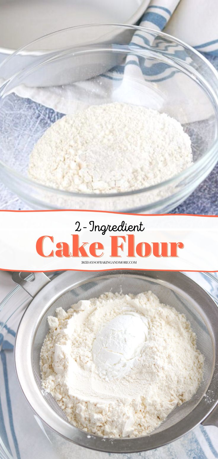 there are two different types of cake flour in the same bowl, and one is white