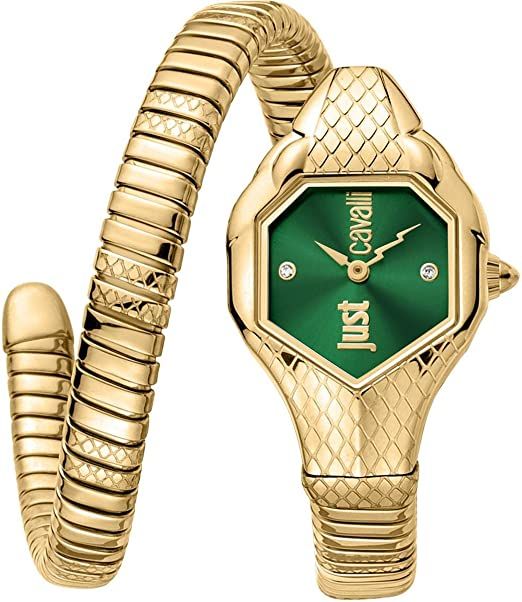 Just Cavalli Women's Serpente Green Dial Watch, Ring Spacer, Watch Ad, Glam Chic, Brass Bangle, Beading Tools, Popular Jewelry, Resin Kit, Cleaning Accessories