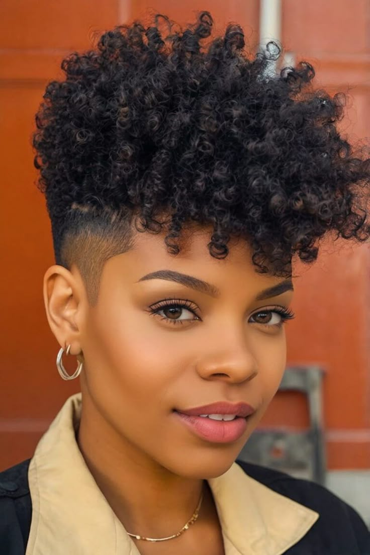 Short Mohawk 4c Tapered Natural Hair, Short Tapered Natural Hair, Undercut Natural Hair, Women Hair Cuts, Natural Hair Mohawk, Natural Hair Maintenance, Natural Hair Haircuts, Natural Haircuts, Female Haircuts